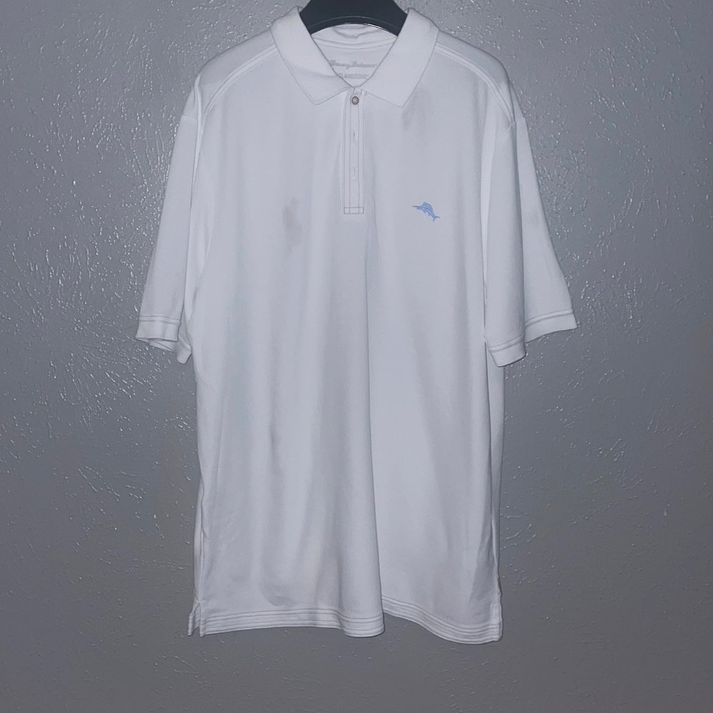 Tommy Bahama- white polo size XL